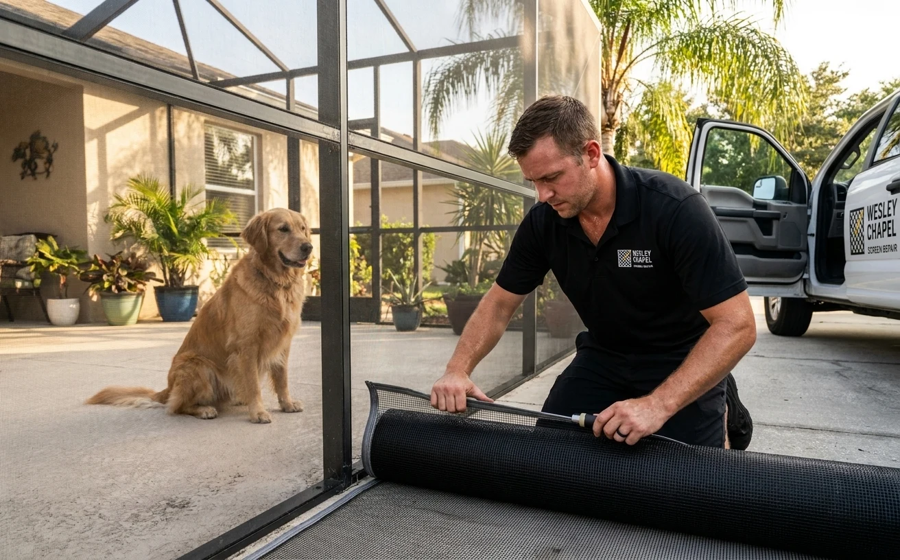 Pet-Resistant Screen Installation in Wesley Chapel, Florida