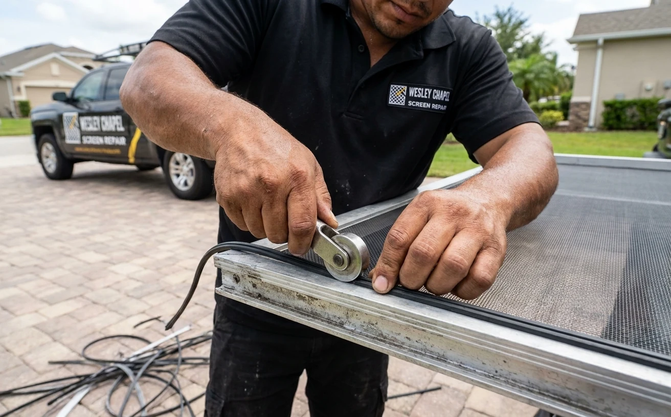 Pool Cage Rescreening in Wesley Chapel, Florida